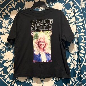 Black Graphic Tee with Dolly Print